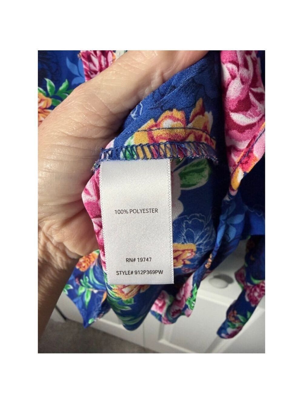 The Pioneer Woman Blue Floral Blouse XL - Picture 6 of 7